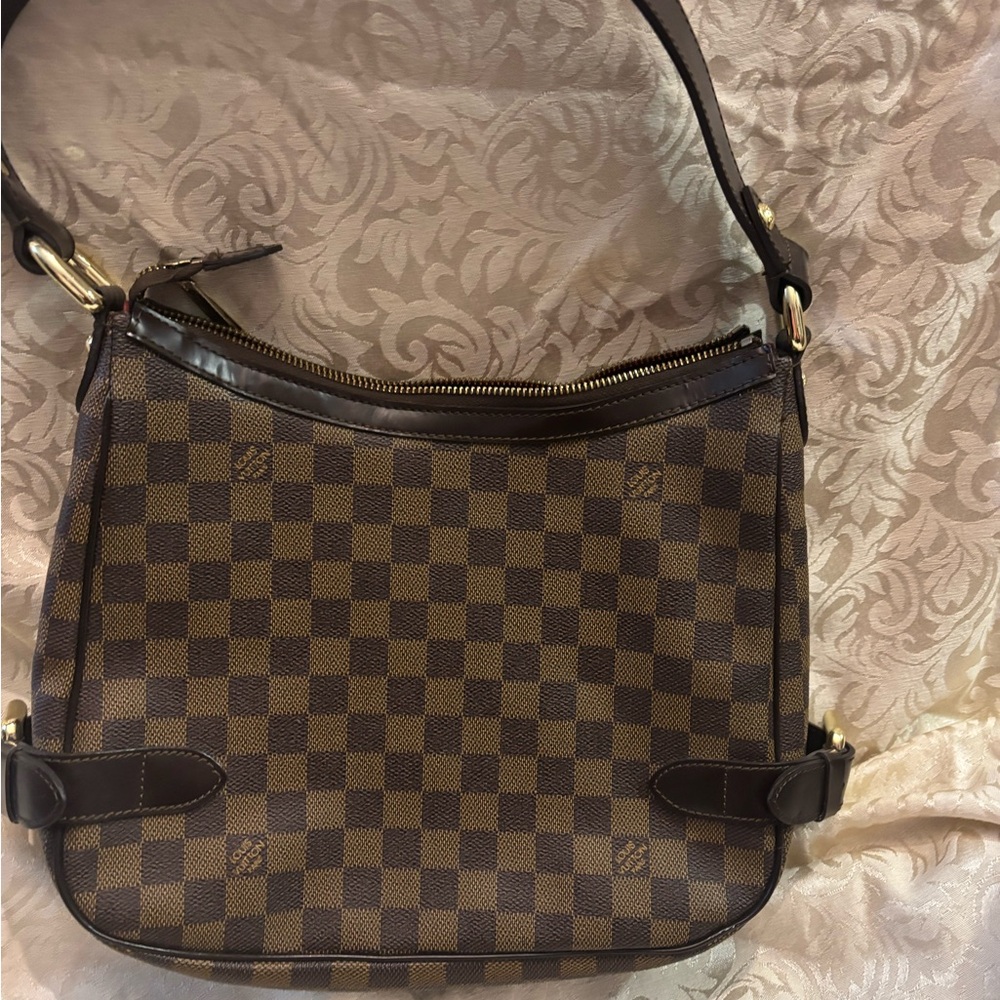 Brown Checkered Shoulder Bag - Picture 3 of 3